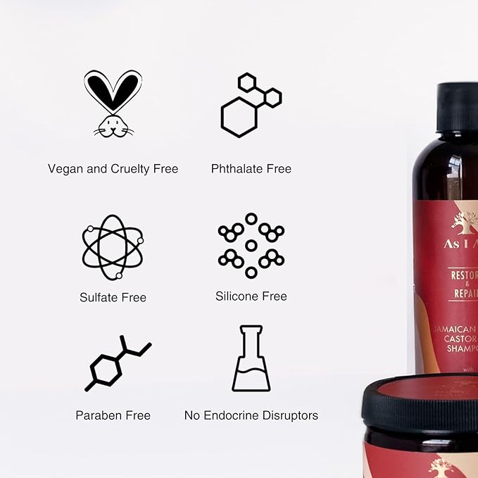 Shampoo, castor oil, help grow hair, strengthen hair.