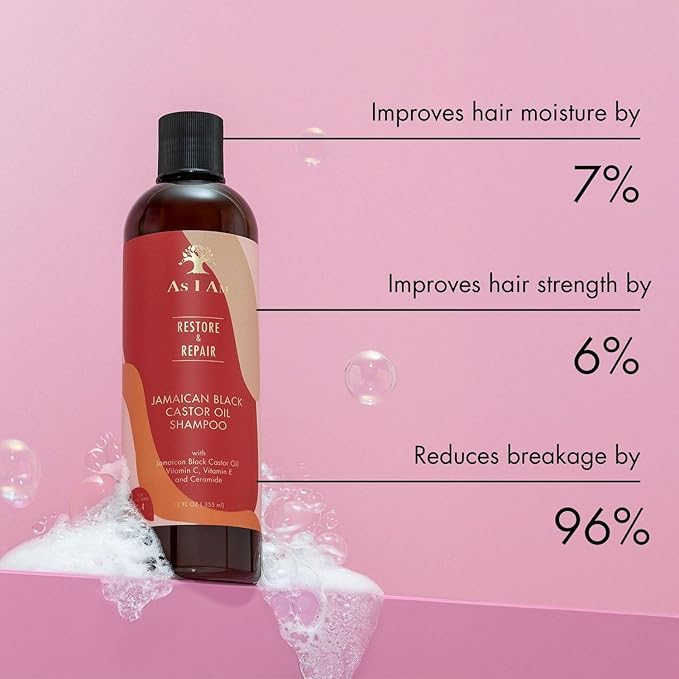 Shampoo, castor oil, help grow hair, strengthen hair.