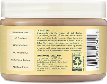 shea butter, peppermint, restores hair, and strengthens. Helps hair grow.
